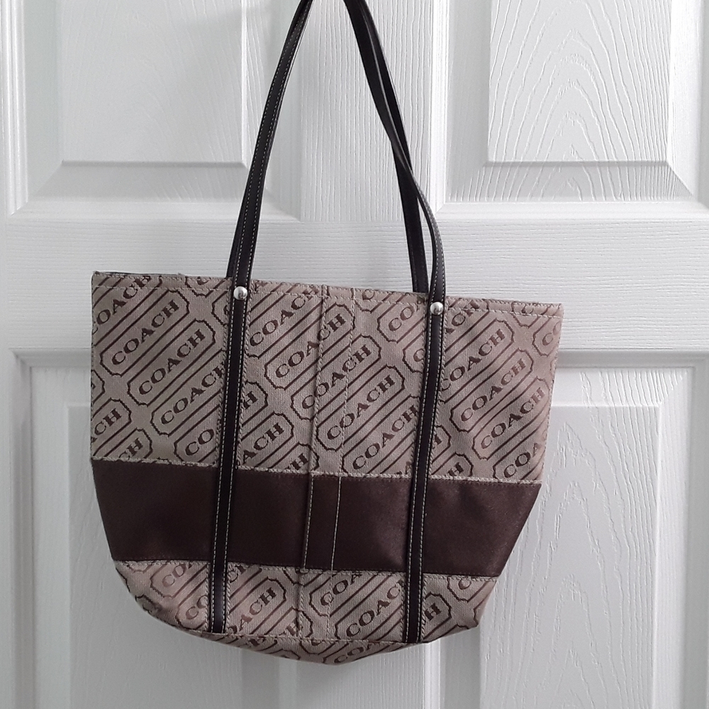 Coach Lozenge Signature Tote Shoulder Bag